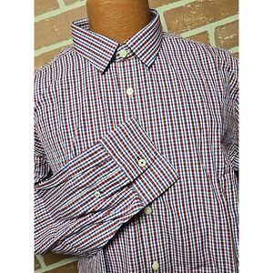 UNTUCKit Men's Shirt XXL Regular Long Sleeve Button-Up Gingham Casual Patriotic